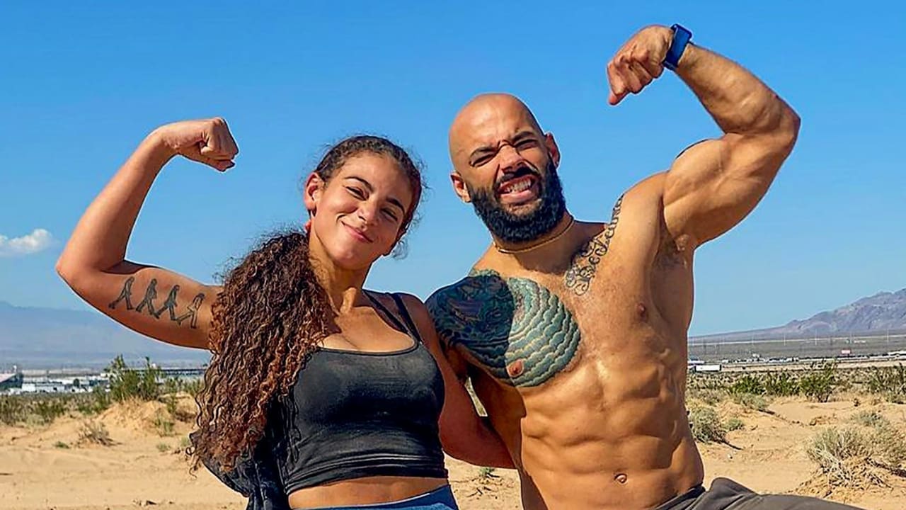 Ricochet with his wife Samantha Irvin